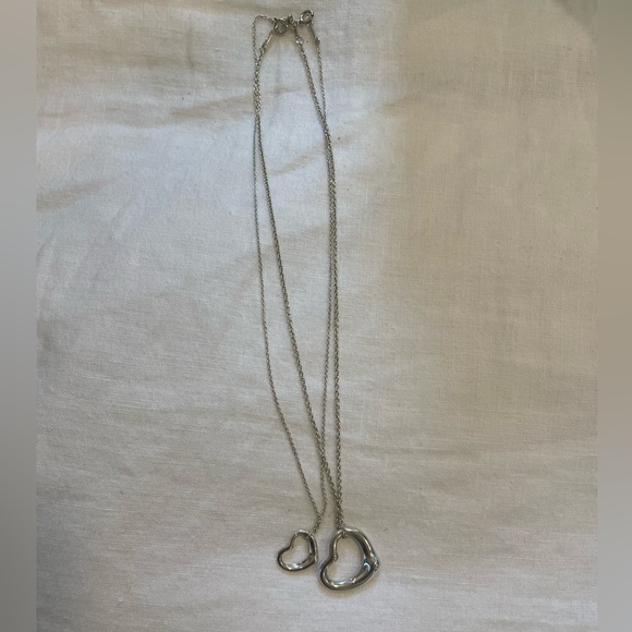 Tiffany & Co. Elsa Peretti Sterling Silver Open Heart Pendant Necklace 22mm - Picture 7 of 8